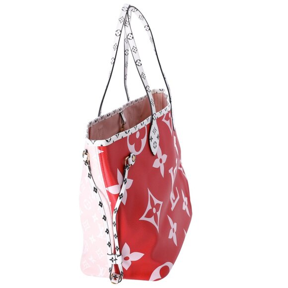 Louis Vuitton Neverfull MM Giant Monogram Tote Bag M44567 Rouge Pink - Picture 5 of 9